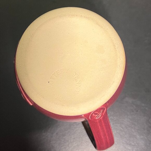 Handcrafted Hand Thrown Glazed Pottery Mug w/ Incised Bicycle by Jenny Blasen - Picture 14 of 16